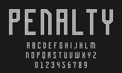 Set of alphabets font letters and numbers modern abstract design with lines vector illustration