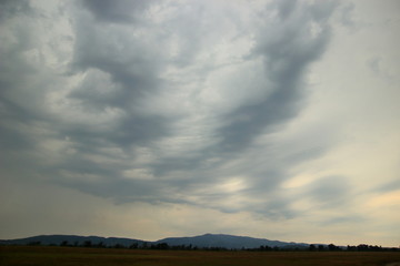 Rainy clouds above mountain