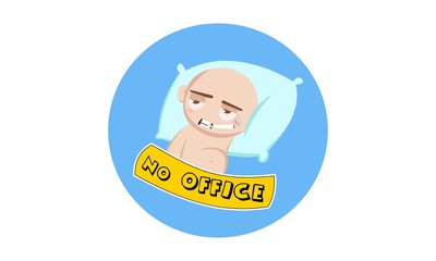 Vector cartoon illustration of a cute baby is sleeping. Lettering no office text. Isolated on white background.