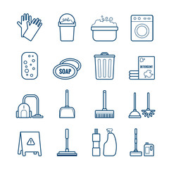Set of modern vector outline cleaning icons for web, print, mobile apps design - 289448658
