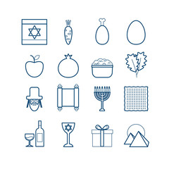 Vector line passover icons set for web design - 289448691