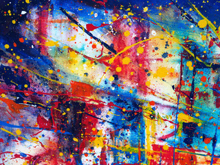 Hand draw colorful watercolor painting abstract party background with texture © v.stock