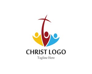 Christ logo or icon template simple creative design