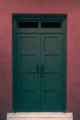 old wooden door dark turkus