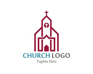 Church Logo template, design vector, emblem creative symbol