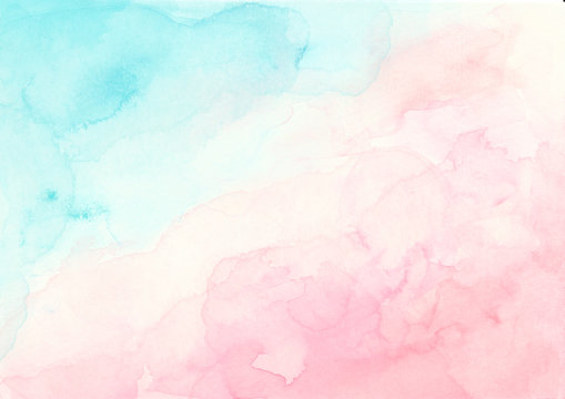 Blue and pink watercolor background Soft abstract texture for Wedding invitation