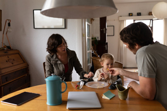 Parents enjoying time with their baby