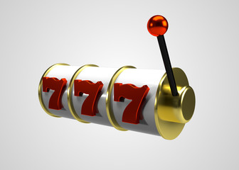 Slots Symbols with Slot Machine Reel Casino 3D Render