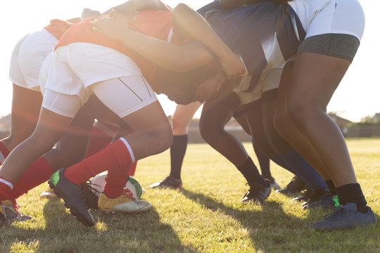Young adult female rugby match