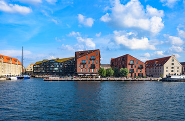 Fototapeta na wymiar Modern architecture in historic center of Copenhagen, Denmark in sunny summer day