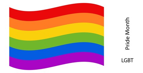  LGBT Pride Month. Lesbian, gay, bisexual, transgender rainbow flag. Poster, card, banner, background