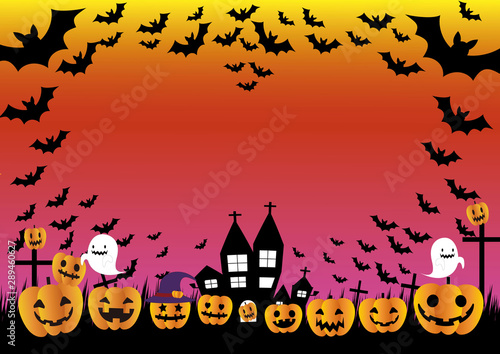 ハロウィンの背景 コウモリのハートマーク かぼちゃのランプとコウモリと幽霊 Wall Mural Mimi Tokyo ハロウィンの背景 コウモリのハートマーク かぼちゃのランプとコウモリと幽霊 Wall Mural Mimi Tokyo
