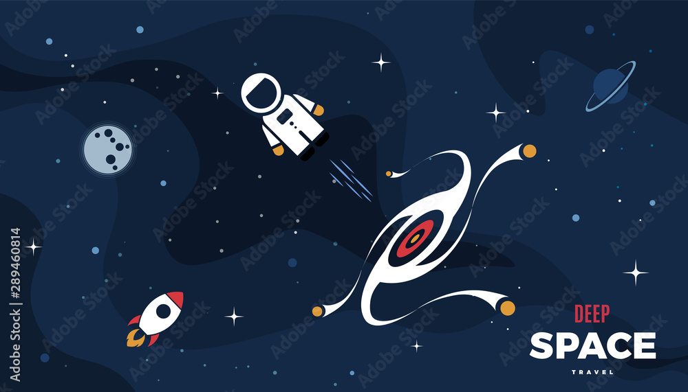Poster space exploration background design, modern gradient vector template