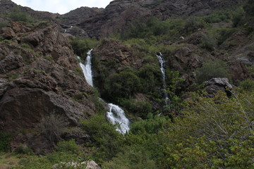 Little waterfall in the central Andes of Chili