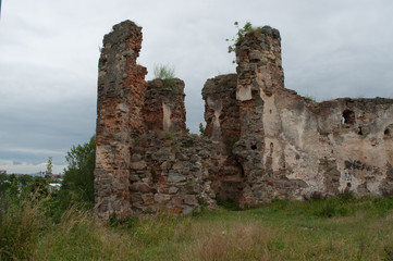 Old abandoned medieval castle in Pniv