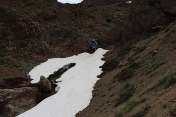 little snow in the mountain