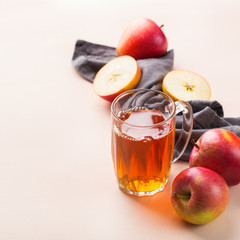 Fresh organic apple juice, harvest autumn fall concept