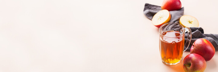 Fresh organic apple juice, harvest autumn fall concept