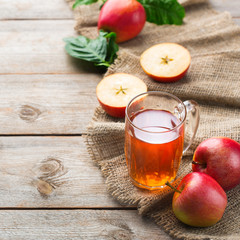 Fresh organic apple juice, harvest  autumn fall concept