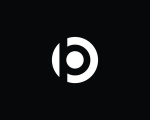 Creative and Minimalist Letter OP PO Logo Design Icon , Editable in Vector Format in Black and White Color