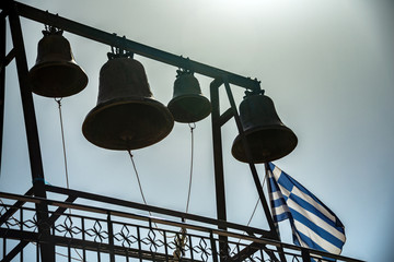 bells on observation platform at Agios Patapios ( Moni Osiou Patapiou) monastery near Loutraki