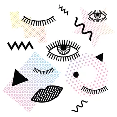 Gordijnen Naadloos patroon in psychedelische stijl met gesloten en geopende menselijke ogen. Trendy naadloze textuur voor omslagen, inpakpapier en textielontwerp. Moderne hipsterstijl. © Igor