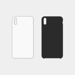 Blank smartphone case. White and black phone case mockup