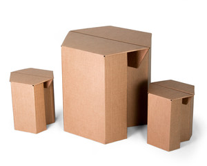 table chair cardboard box craft 