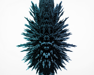 Design of blue magnetic metallic shaving isolated on white background