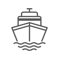 Cruise vector icon. Ship, transportation symbol. Vector sign isolated on white background. Simple vector illustration for graphic and web design.