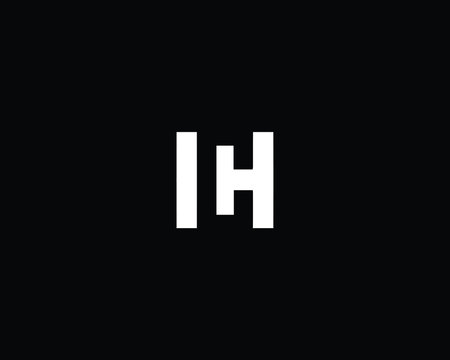 Creative and Minimalist Letter HC CH Logo Design Icon , Editable in Vector Format in Black and White Color