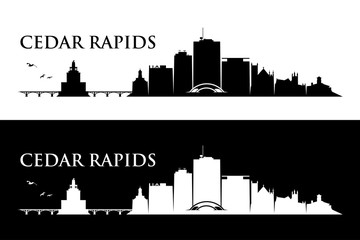 Cedar Rapids skyline - Iowa - United States of America, USA - vector illustration