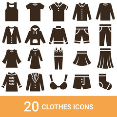 商品アイコン　ファッション　シルエット　20セット