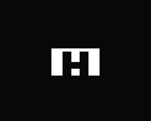 Obraz premium Creative Professional Trendy Letter MH HM Logo Design in Black and White Color , Initial Based Alphabet Icon Logo