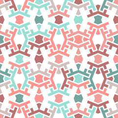 Coral color 2019. Iranian color mix vector pattern. Seamless geometric repeating texture for fabric design, cloth, textile.