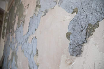 restoration of an architectural monument, repair of a room, old wallpaper, stucco