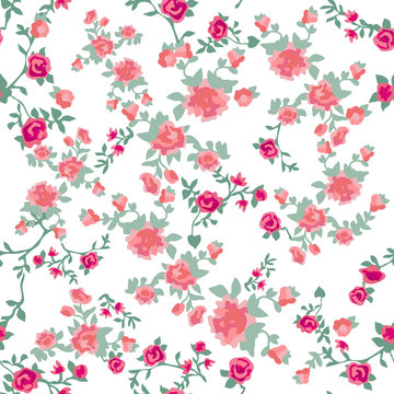 Classical fabric pattern with small flowers. © svetlanakononov7
