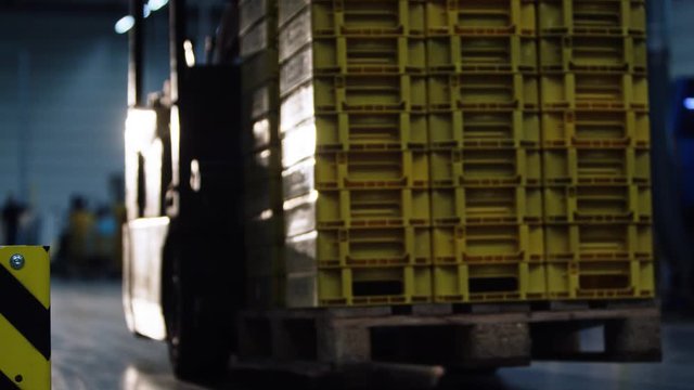 Gabelstapler Nahaufnahme in Logistik