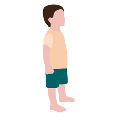 flat style child, little boy