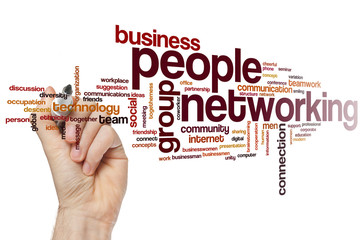 People networking word cloud