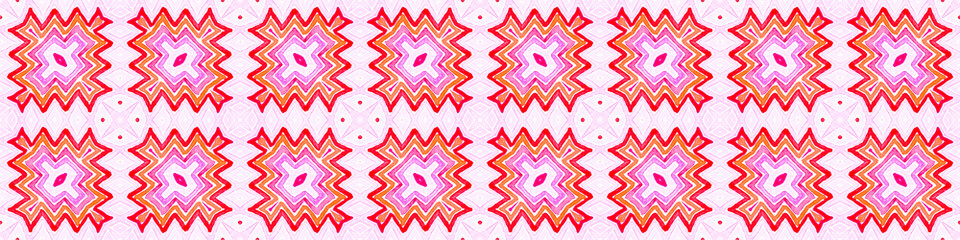 Pink red Seamless Border Scroll. Geometric Waterco