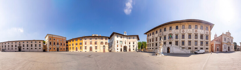 Beautiful building of University on Piazza dei Cavalieri (Palazzo della Carovana) decorated with...