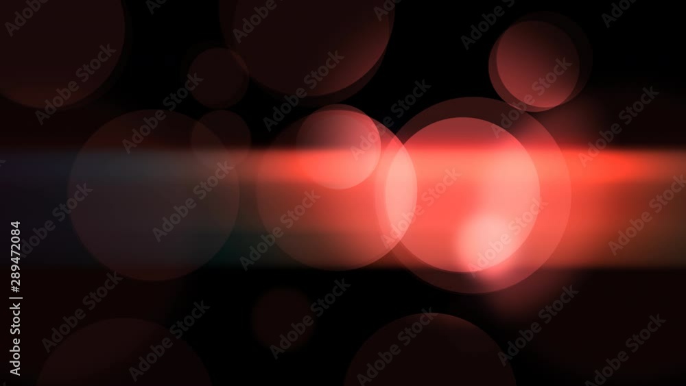 Poster abstract red circle figures in soft focus and smooth animation on the black background. seamless loo