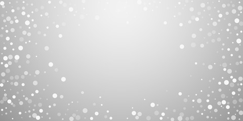 White dots Christmas background. Subtle flying sno