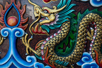 golden dragons in chinese style