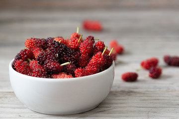 Fresh Mulberrys healthy fruit source of vitamin.
