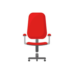 red office computer chair with large back