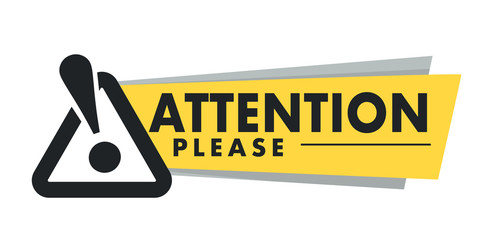 Attention please isolated icon, important announcement and exclamation mark