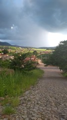 landscape with road and clouds