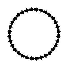 Vector abstract black arrows round frame or border